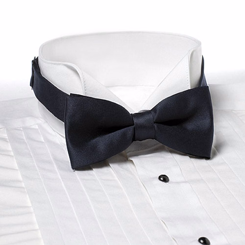 Navy Solid Color Bow Tie - Adjustable Band