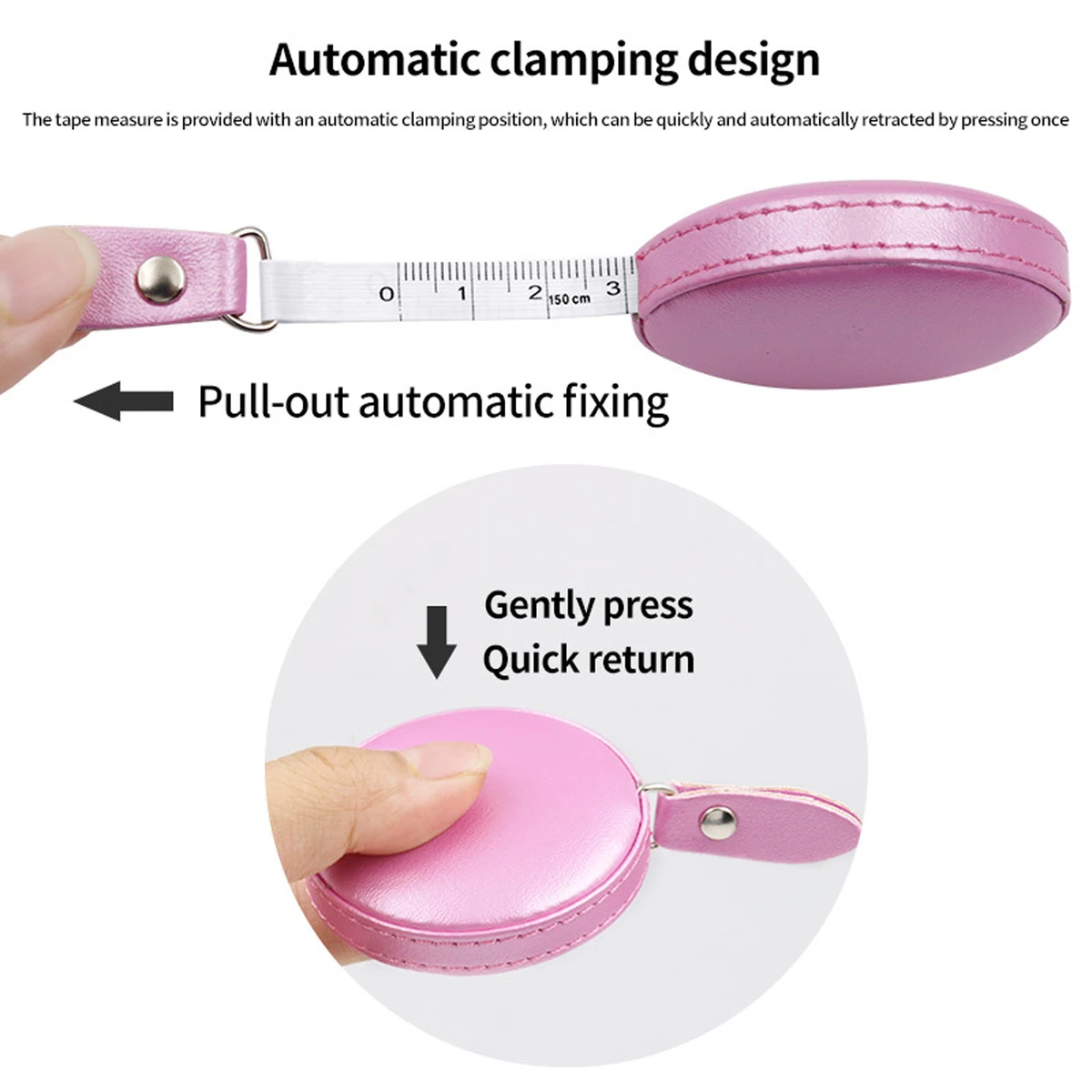 60" Dual Sided Retractable Measuring Tape with Push Button 1