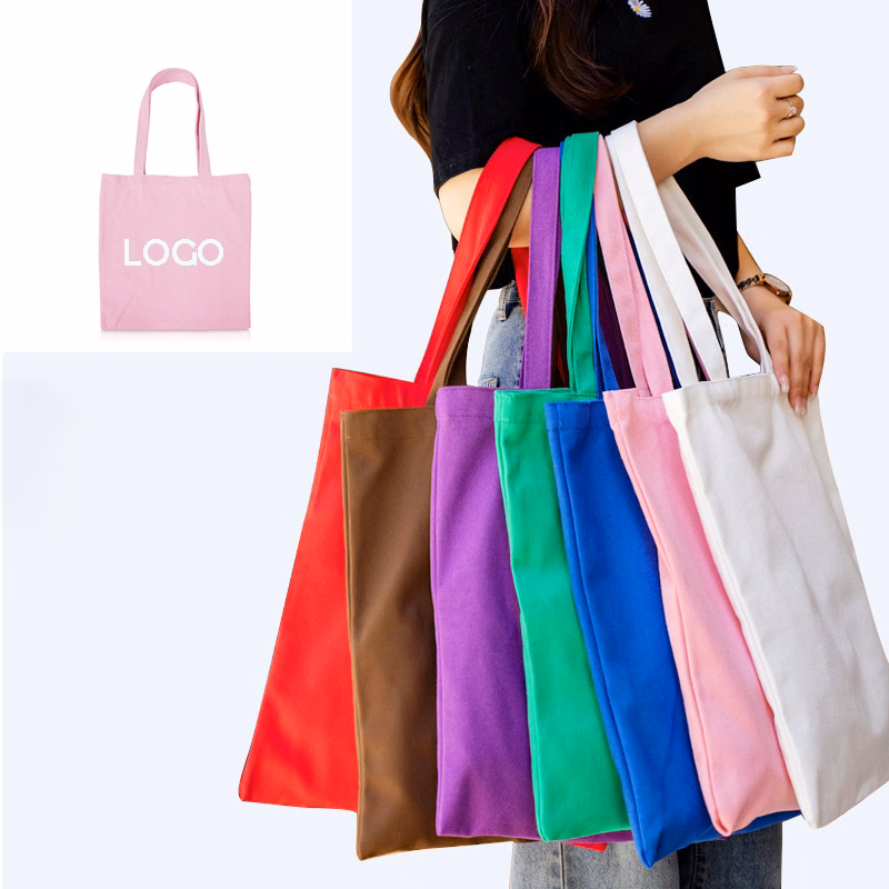 12oz Cotton Canvas Tote Bag Reusable Grocery Shopping Bags
