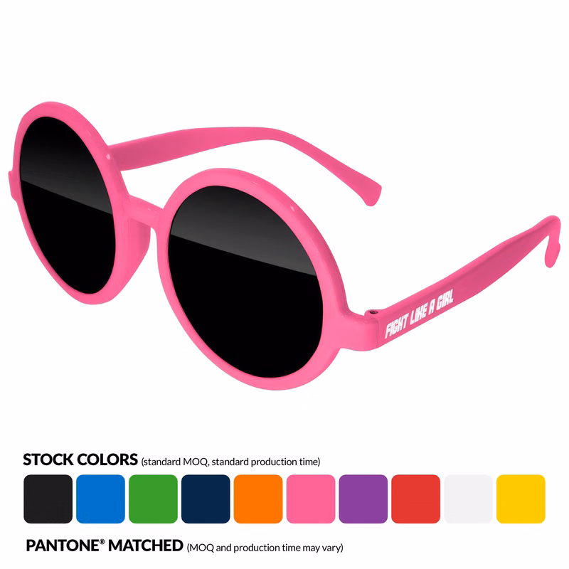 *Pink Promotion* Breast Cancer Awareness Iris Sunglasses w/ 1-color Arm Imprint