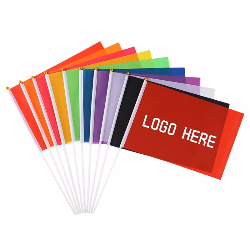 Full Color Mini Parade Flag With Plastic Stick