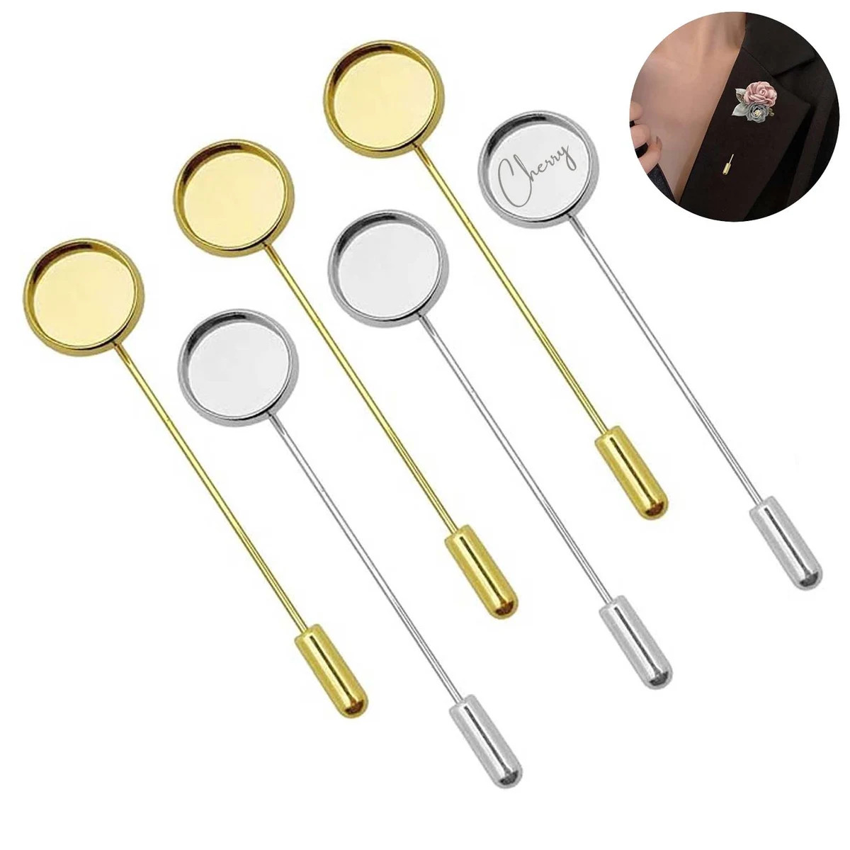 Round Tray Brooch Pin Stick 1