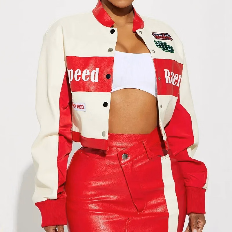 Women's Genuine Leather Racing Jacket