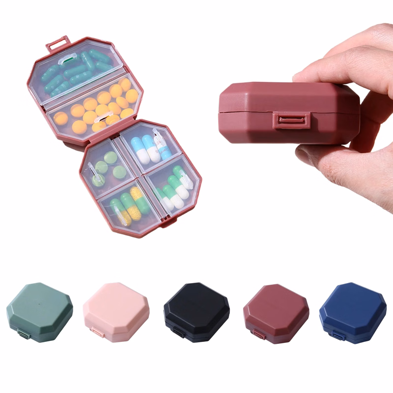 6 Compartment Foldable Portable Pill Box MOQ50