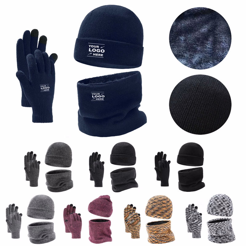 Winter Beanie Scarve Glove Set