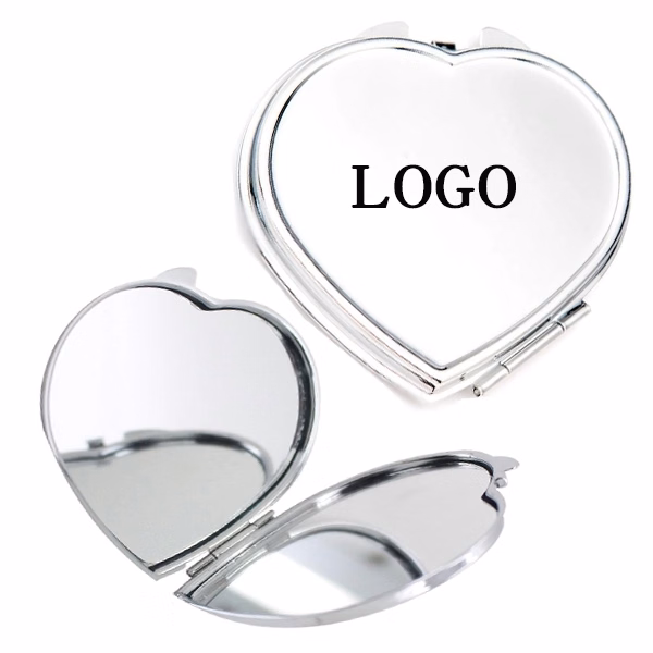 Heart Shape Metal Pocket Mirror