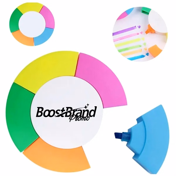 Custom Flower Shaped 5 Color Chisel Tip Highlighter Marker Set — Creative Tools