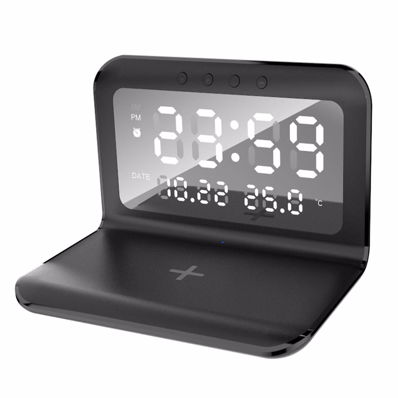 3 In 1 Wireless Charging Station With Digital Alarm Clock