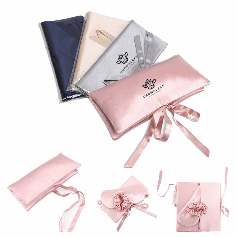 Ladies Packaging Fabric Gift Satin Envelope Dust Bag Pillow Eye Mask Scrunchie Set