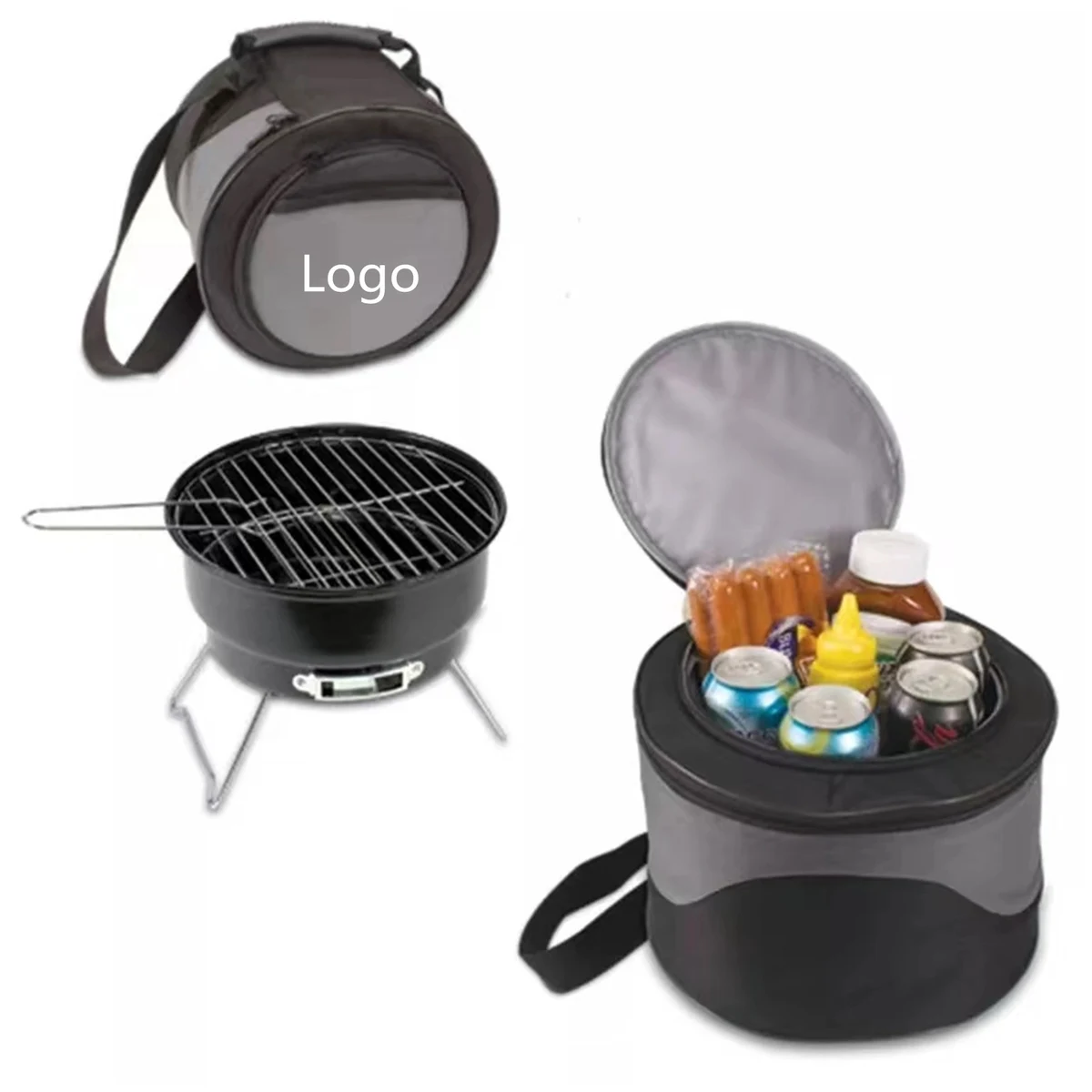 Cooler Bag with Portable Mini BBQ Grill 1