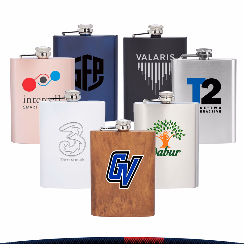 8 oz. Chiam Stainless Steel Hip Flasks