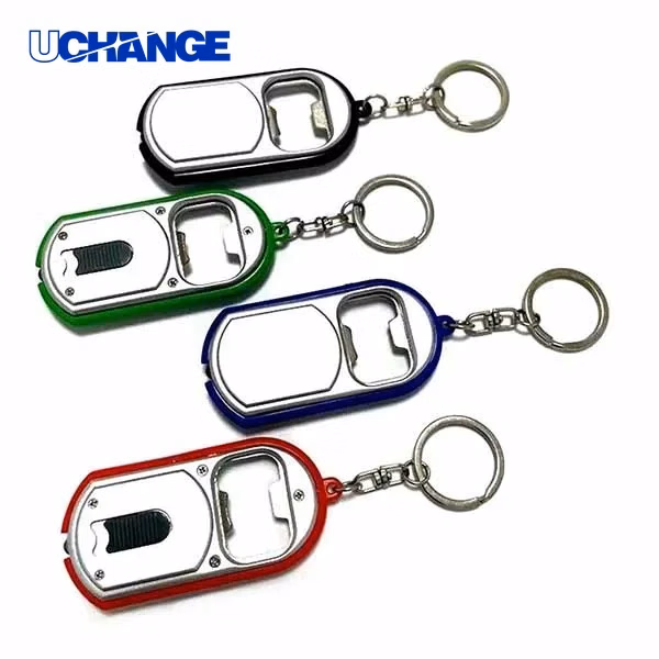 3-in-1 Bottle Opener Keychain with LED Light Multi-Function Tool