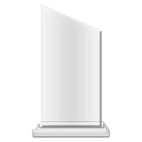 Blank Acrylic: Wedge 4x8" Clear, 5x2 clear base 1