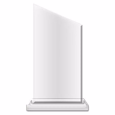 Blank Acrylic: Wedge 4x8" Clear, 5x2 clear base