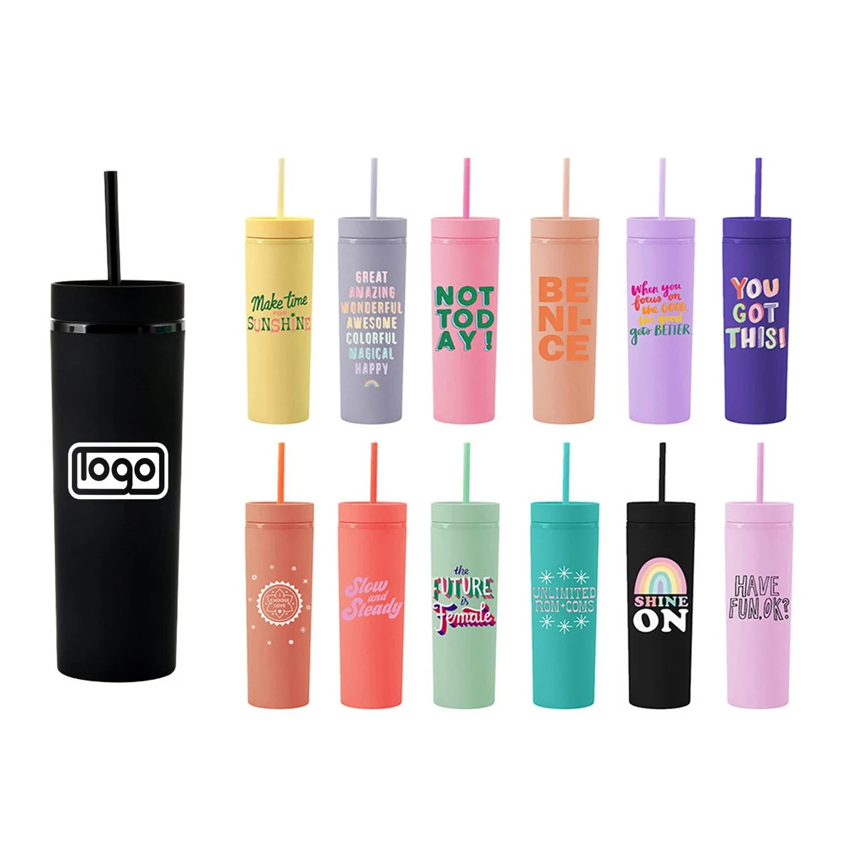 Matte Pastel Colored Acrylic Tumbler 1
