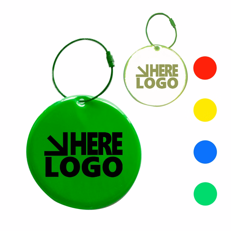 MOQ 100 Circular Reflective PVC Pendant 2"x 2"