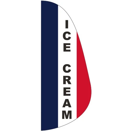 "ICE CREAM" 3' x 8' Message Feather Flag 1