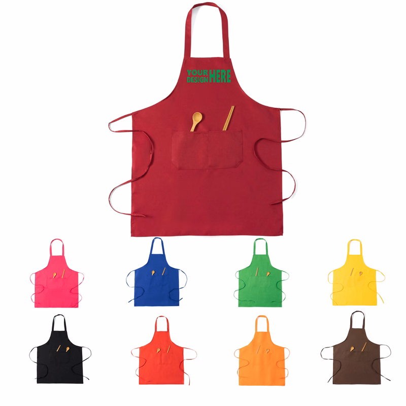 Simple Solid Color Sleeveless Neck Apron MOQ 50
