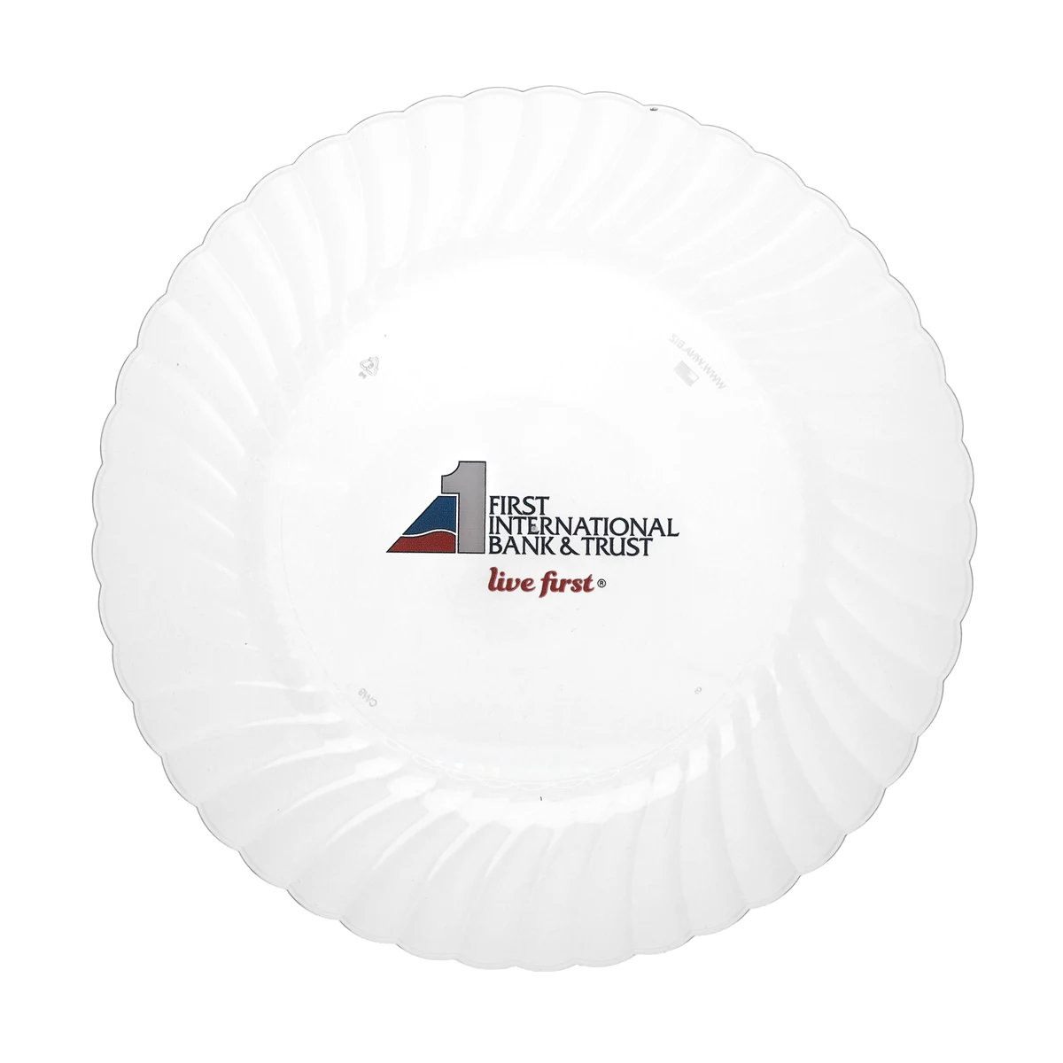 9.000" Scalloped Heavy Weight Plastic Plate Round Clear Digital Print 1