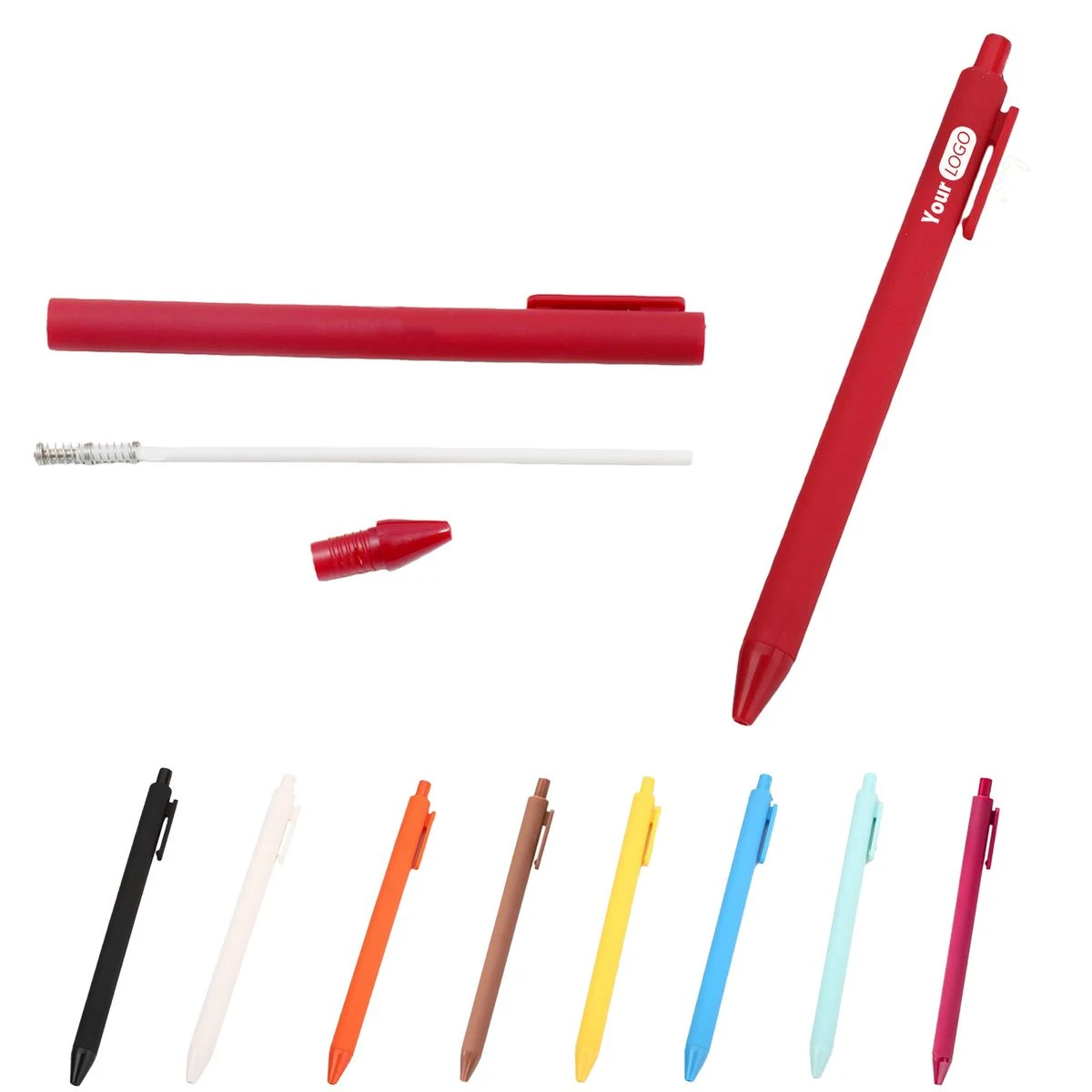 1mm Colorful Retractable Ballpoint, custom pen with logo imprint 1