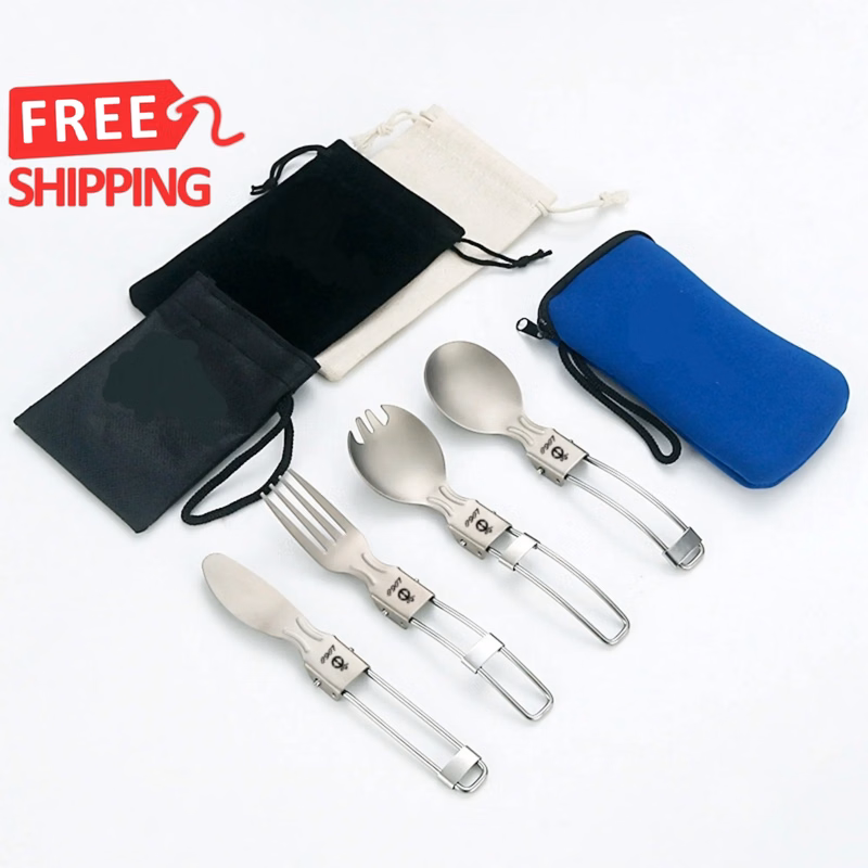 Titanium Stainless Camping Cutlery Set