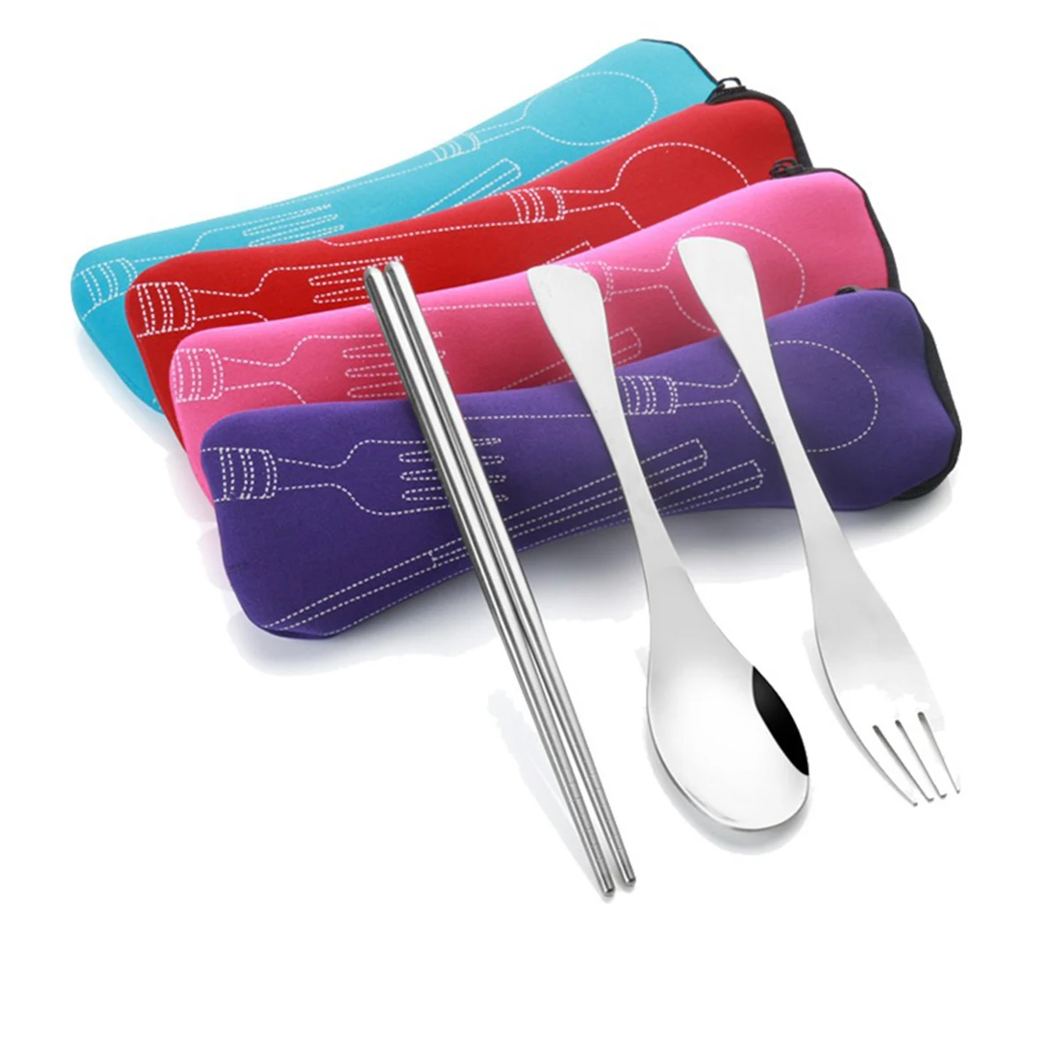 Portable Flatware Cutlery Set With Pouch 1