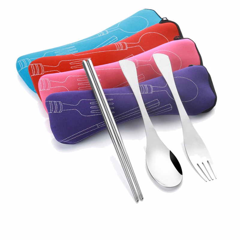 Portable Flatware Cutlery Set With Pouch