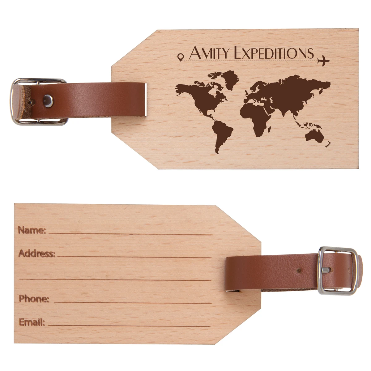 Wood Luggage Tag 1