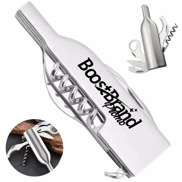 Custom Wine Bottle Multi Tool Keychain — Hospitality & Event Pocket Essential