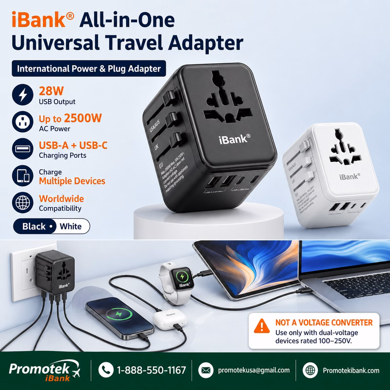 iBank ® Universal Travel Adapter, International Power Adapter