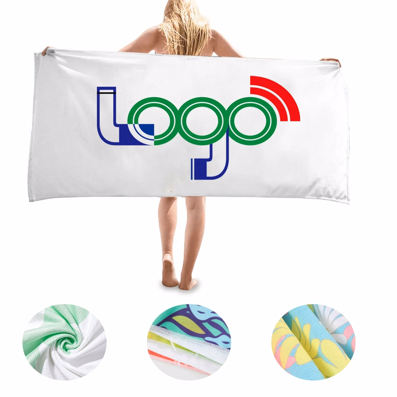 MOQ 10PCS Sublimated Plush Microfiber Beach Towel