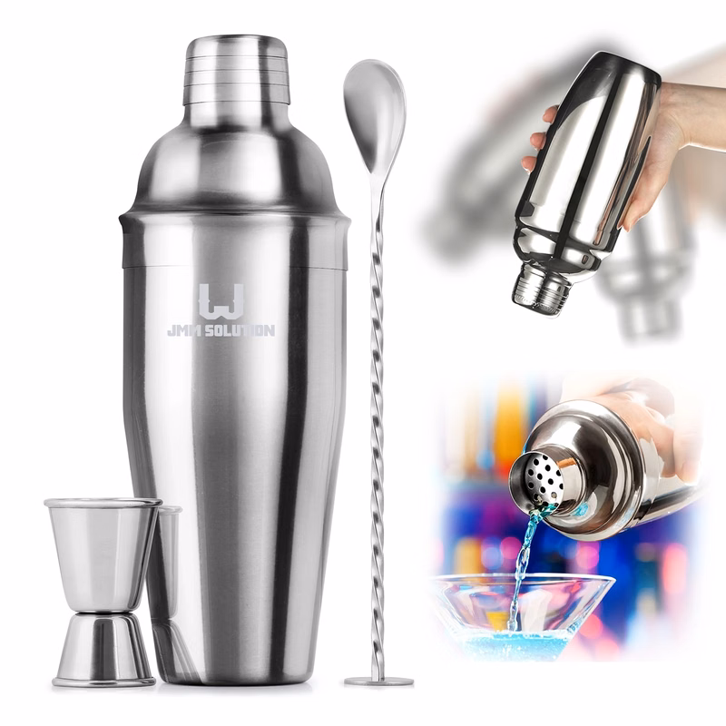 24Oz Stainless Steel Martini Shaker Drink Mixer Set