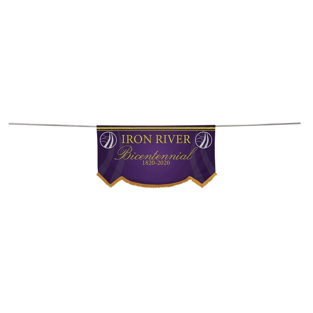 3' x 6' Parade Banner Scallop Bottom Kit with Gold Fringe 1