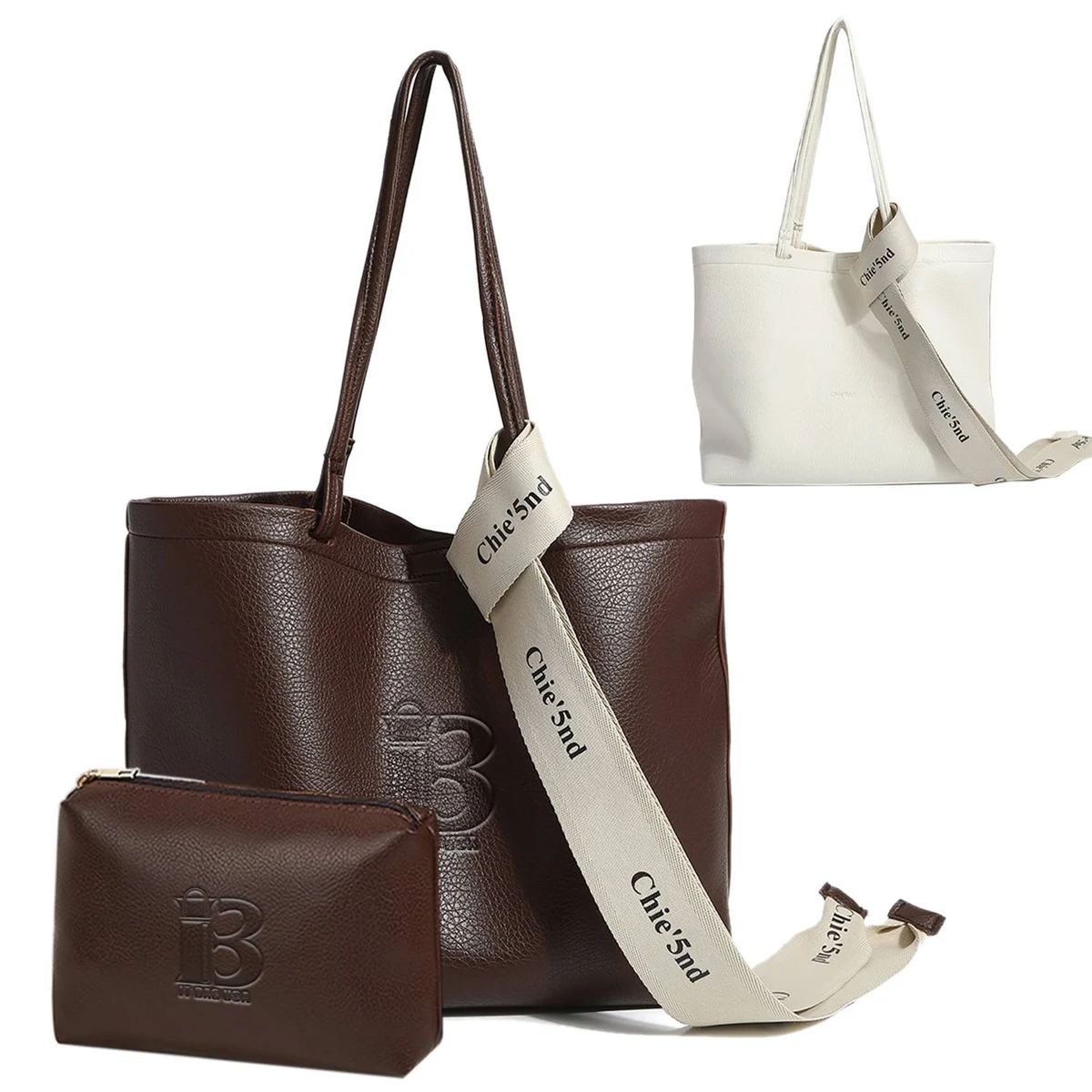 2Pcs Shoulder Tote Wallet Bag Set 1