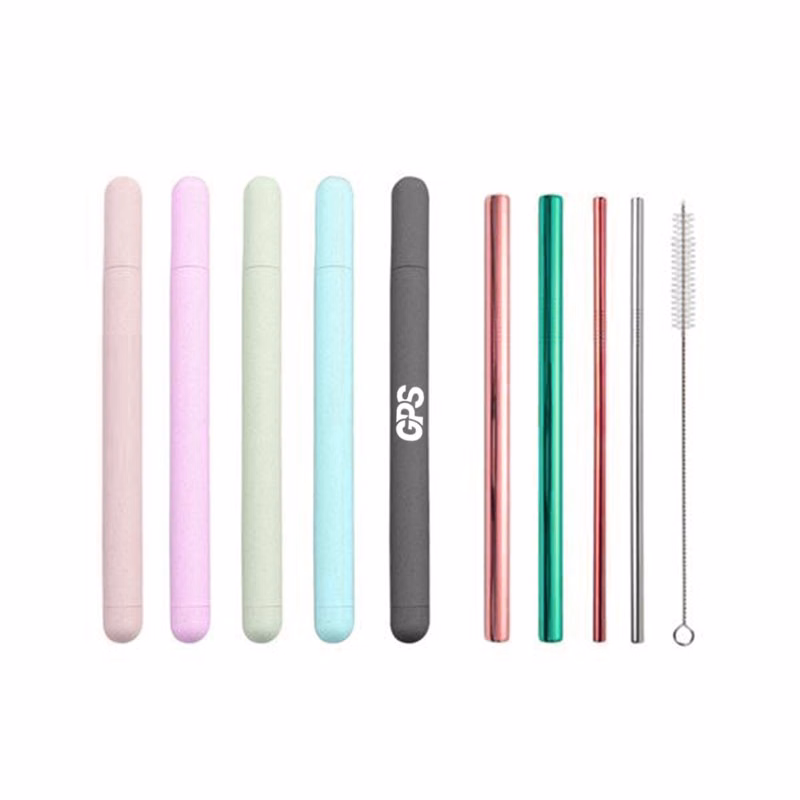 3 PCS Reusable Metal Straws Set