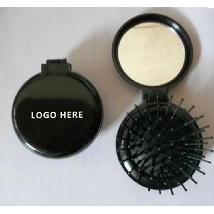 Folding Travel Brush W/ Mirror 1