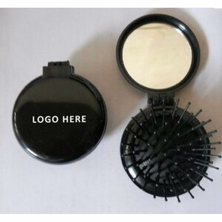 Folding Travel Brush W/ Mirror