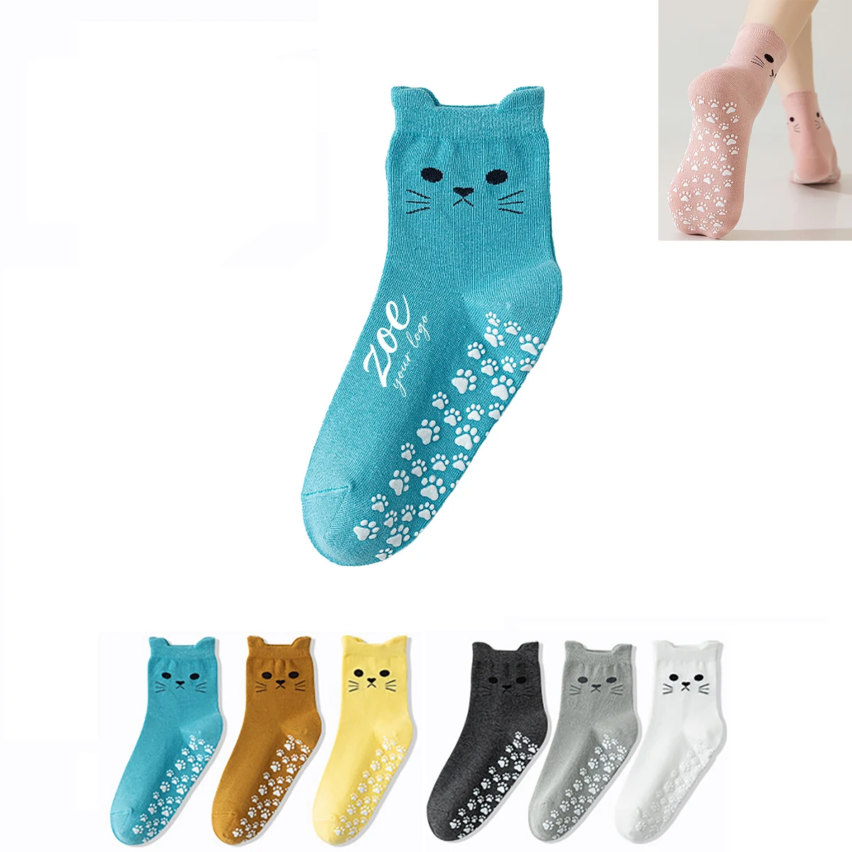 Custom Women's Cute Yoga Socks 1
