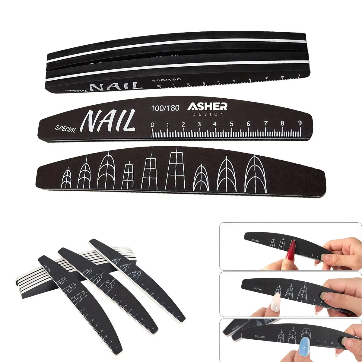 7-Inch Foam Core Nail File with Shape Guide 1