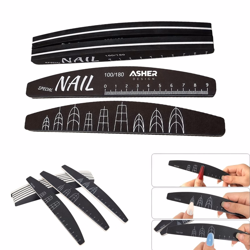 7-Inch Foam Core Nail File with Shape Guide