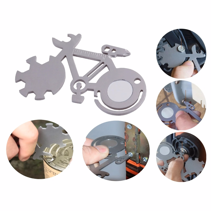 Small Outdoor Survival Tool Gadget Bicycle Shape Pocket Kit