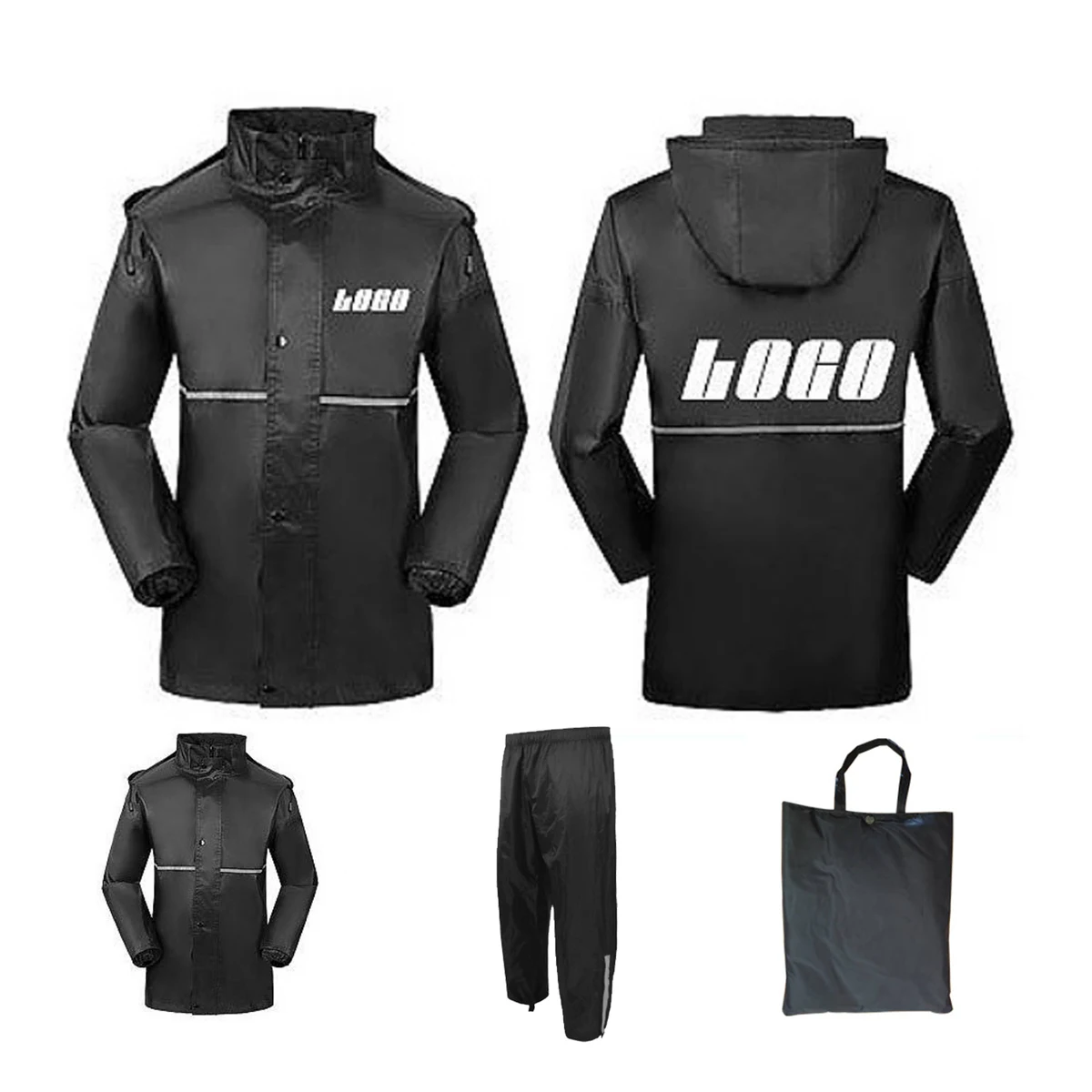 Reflective Oxford Cloth PVC Coated Raincoat 1
