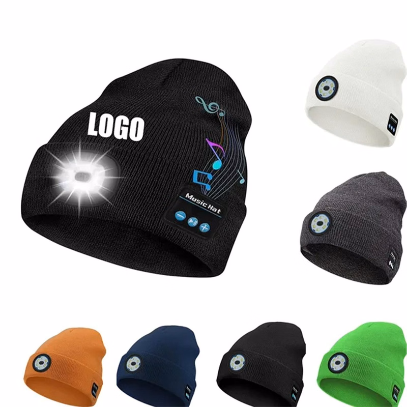 Rechargeable Beanie with Built in Speakers and Lights