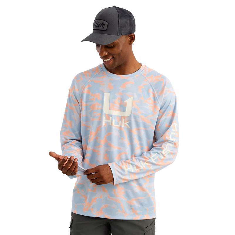 Huk® Men's UPF 50+ Vented Print T-shirt with Custom Logo