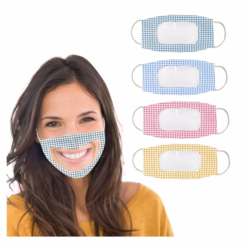 Lip Reading Mask With Clear PVC Panel