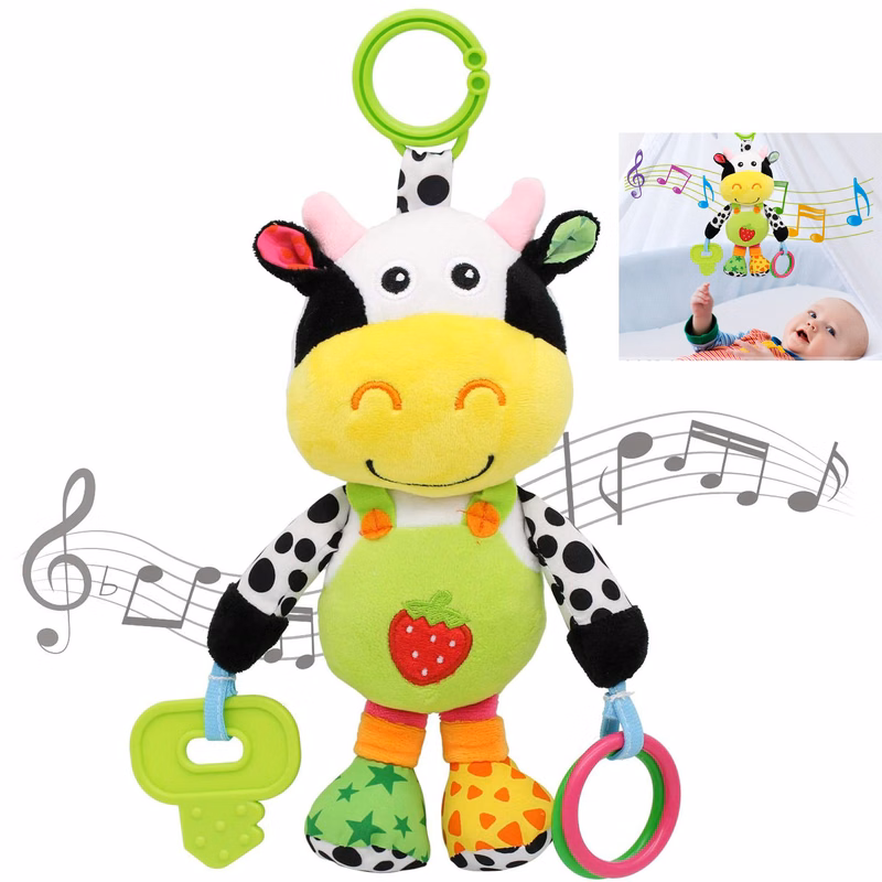 Baby Car Seat Plush Toys with 24 Music and Teether