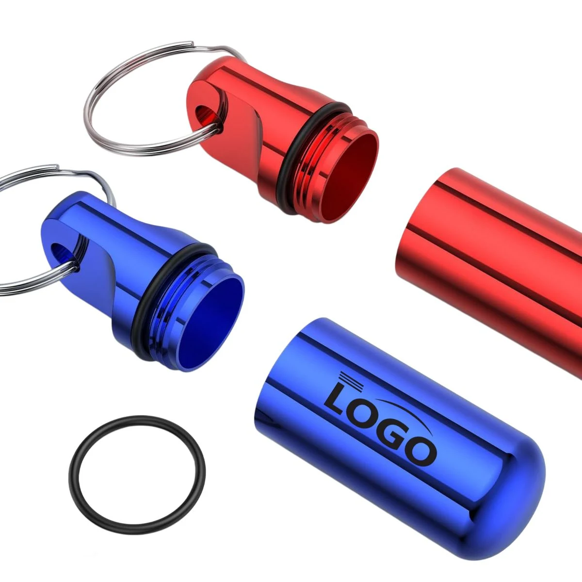 MOQ10 Aluminum Alloy Pill Box Keychain 1