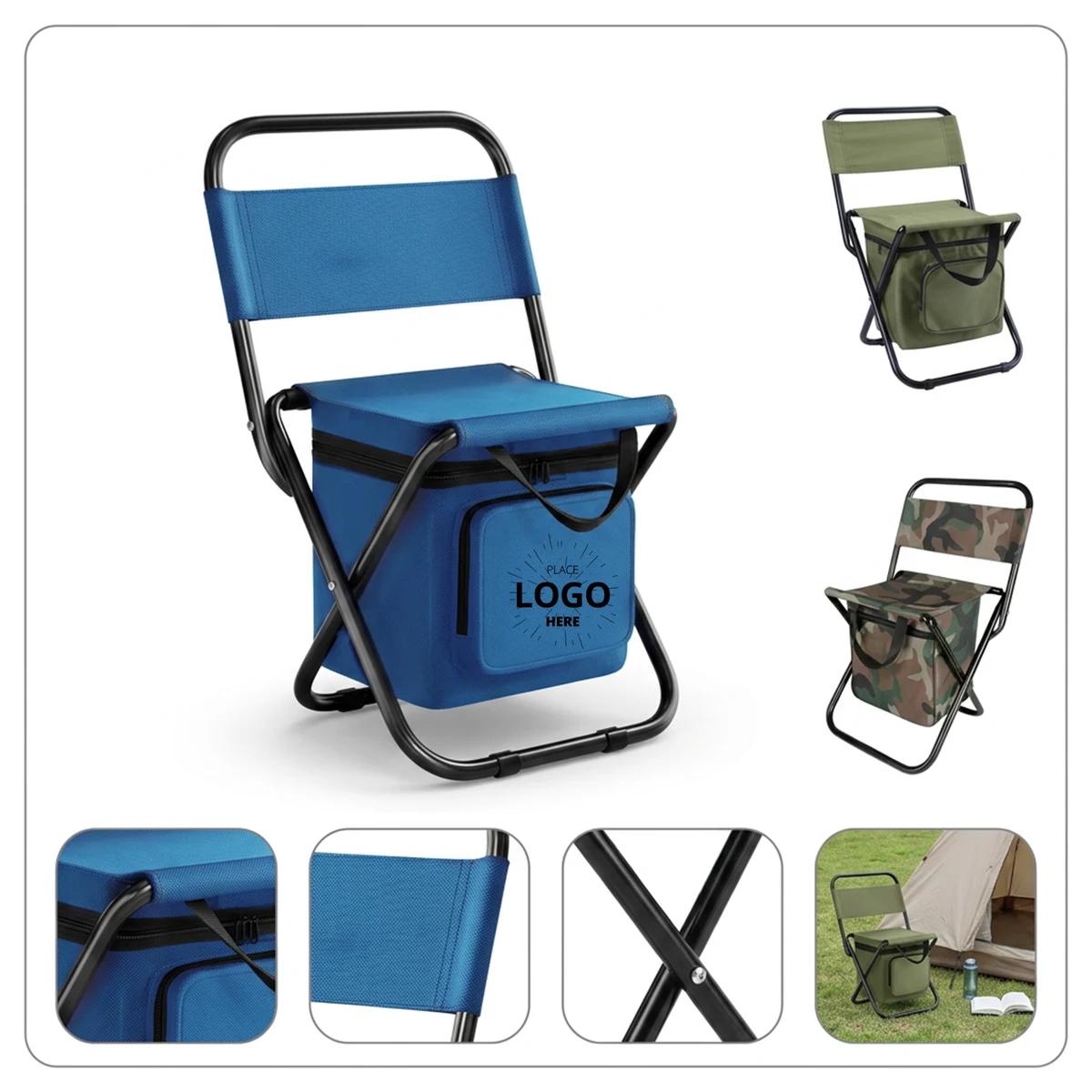 Folding Camping Chair with Built-In Insulated Cooler 1