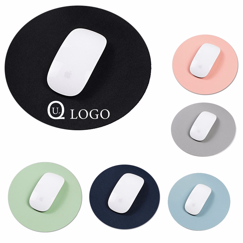 Leather Simple Round Mouse Pad