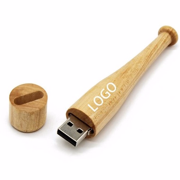 16GB Novelty Wooden Baseball Bat Model USB Flash Driver